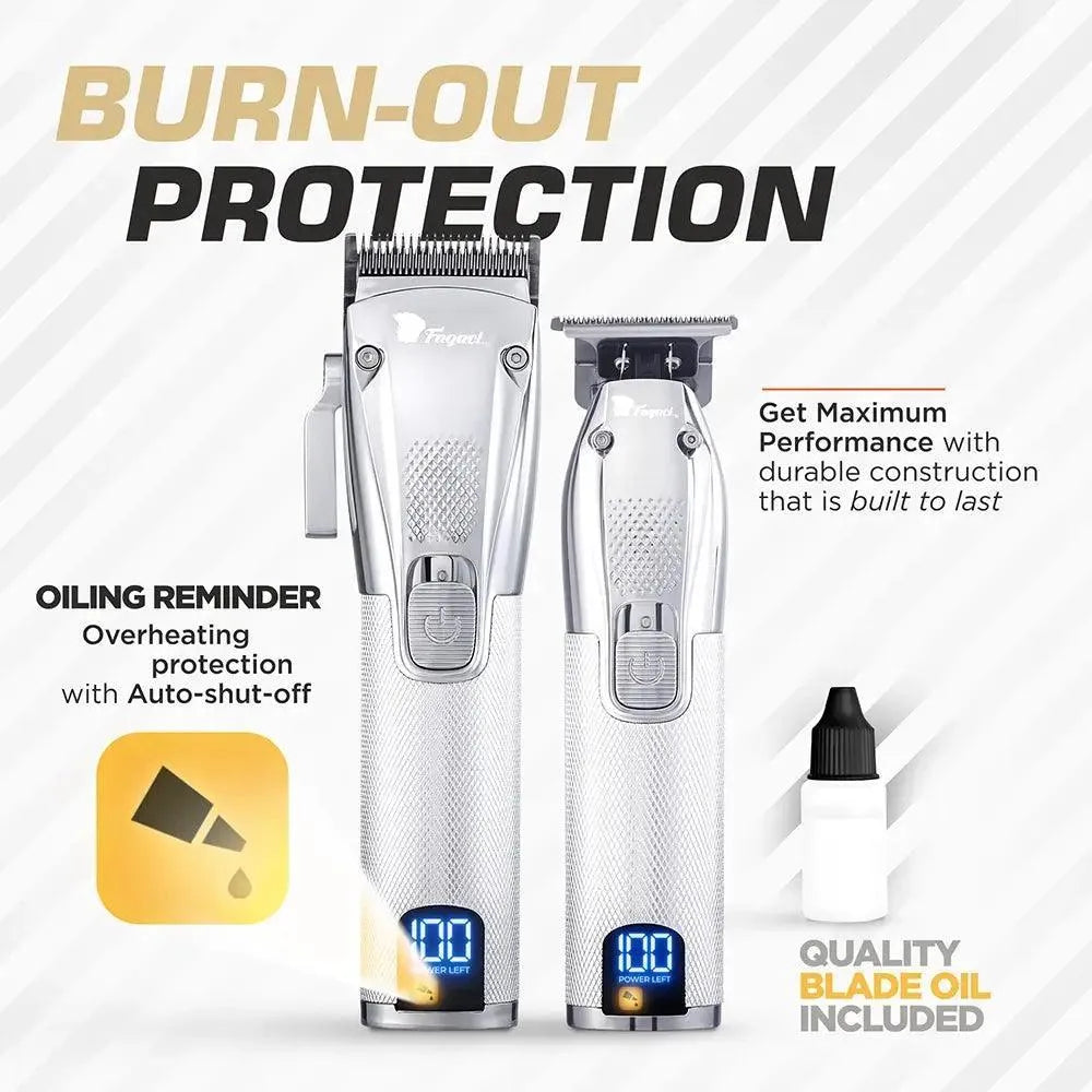 Fagaci Professional Hair Clippers for Men Set Turbo Power with Precise Cutting, Barber Clippers for Hair Cutting, Cordless Hair Clippers and Trimmers