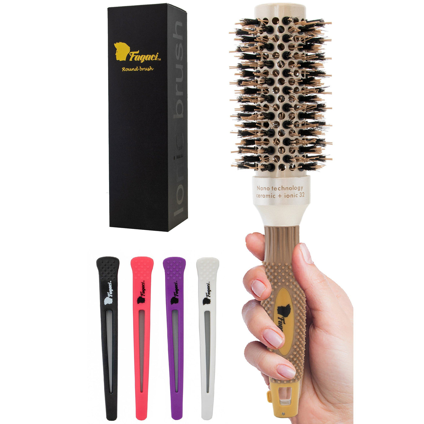 hair brush round brush blow drying ceramic brush barrel tube clips hair clips hair brush